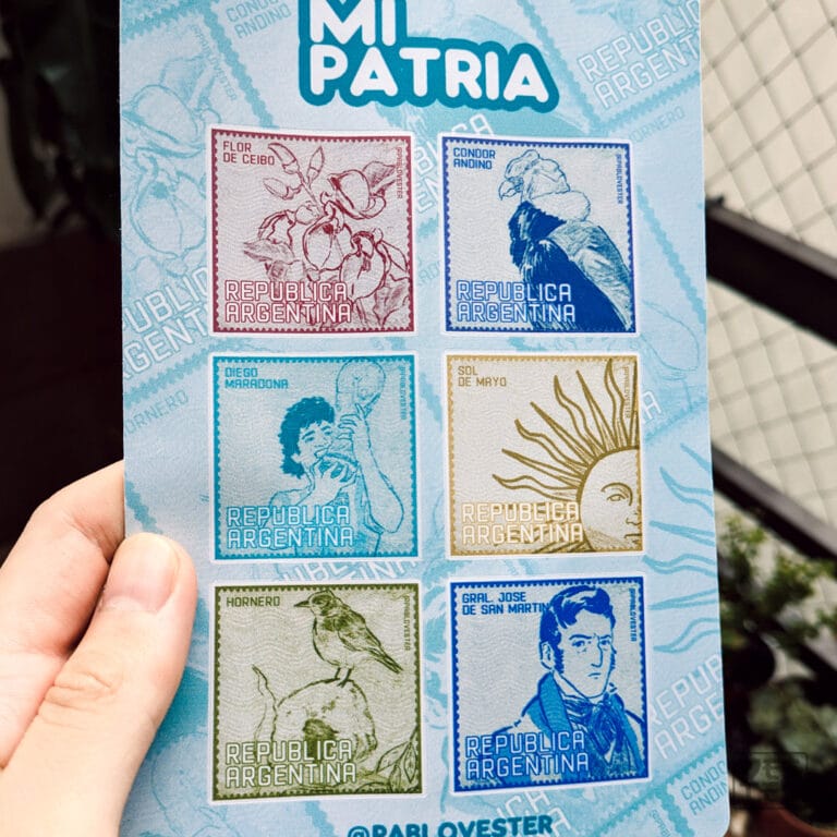 Stickers con forma de estampillas