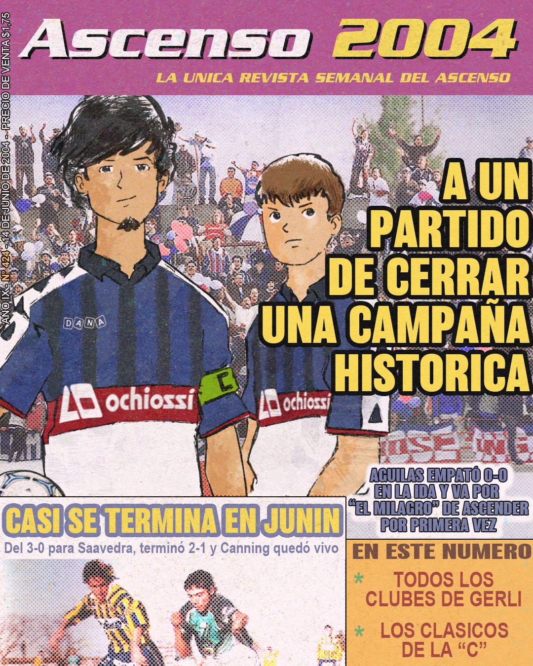 Revista Ascenso 2004 con Maxi y Santino de Aguilas en la tapa